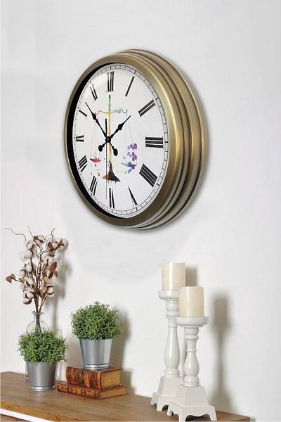 Kasva Concept 40 cm Antique Metal Justice Gift Wall Clock