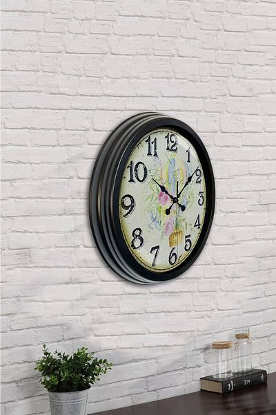 Kasva Concept Gift 40 cm Black Metal Balloon Wall Clock