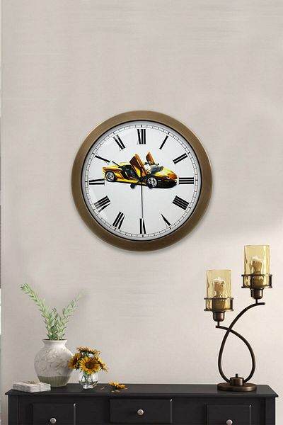 Kasva Concept 36 cm Tumbled Metal Car Wall Clock