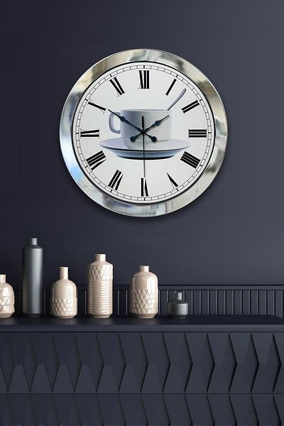 Kasva Concept Gift 36 cm Chrome Metal Brown Wall Clock