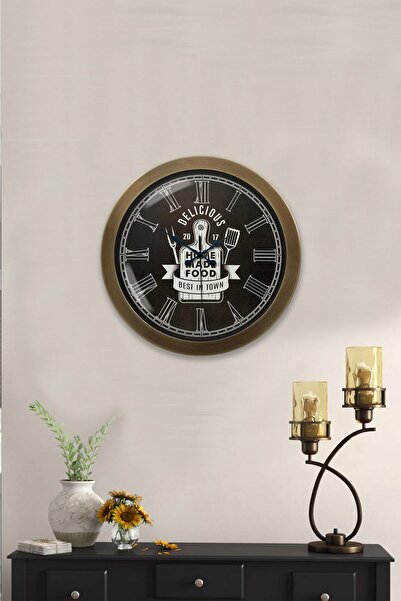 Kasva Concept هدية ساعة حائط مطبخ معدنية عتيقة مقاس 36 سم