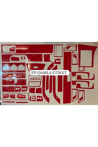 FD Damla Etiket Fiat Tempra Tipo Full Set  Maun Kaplama  Set Kırmızı Renk Öze...