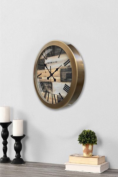 Kasva Concept 36 cm Antique Metal Firstime Wall Clock