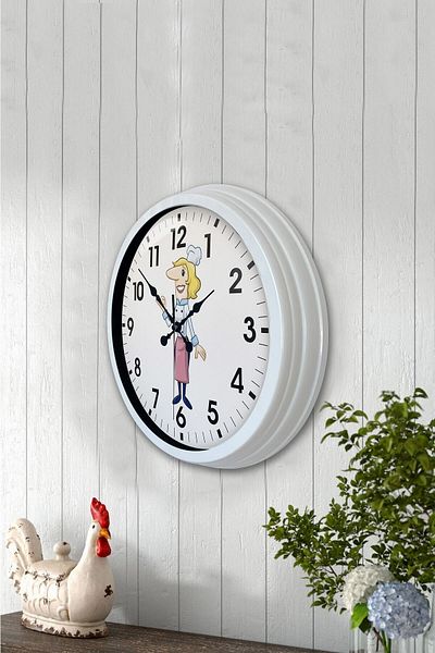 Kasva Concept 40 cm White Metal Kitchen Wall Clock