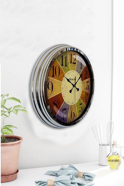 Kasva Concept 40 cm Chrome Metal Westclox Wall Clock Gift