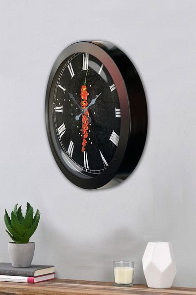 Kasva Concept Cadou 36 Cm Ceas de Perete Bucătărie Metal Negru