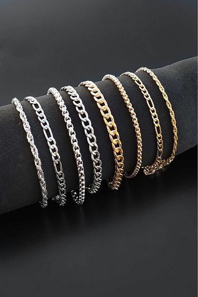 The Collection Set of 8 Gold Colored Bracelets