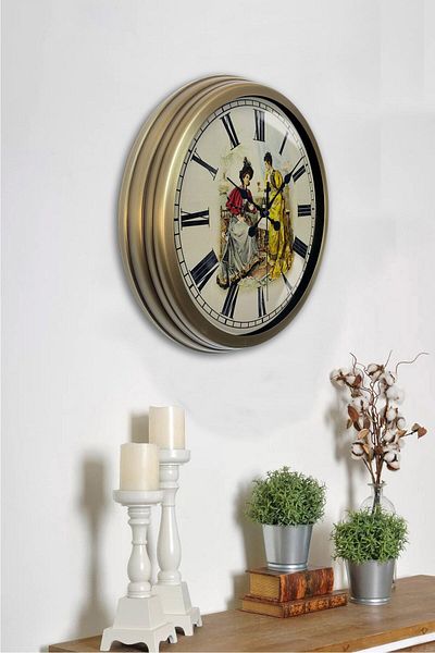 Kasva Concept Gift 40 cm Antique Metal Nostalgia Wall Clock