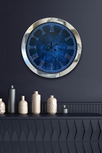 Kasva Concept Gift 36 cm Chrome Metal New Tone Wall Clock