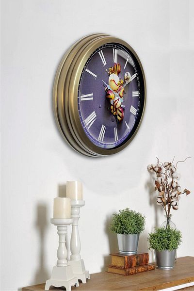 Kasva Concept 40 cm Tumbled Metal Kitchen Wall Clock