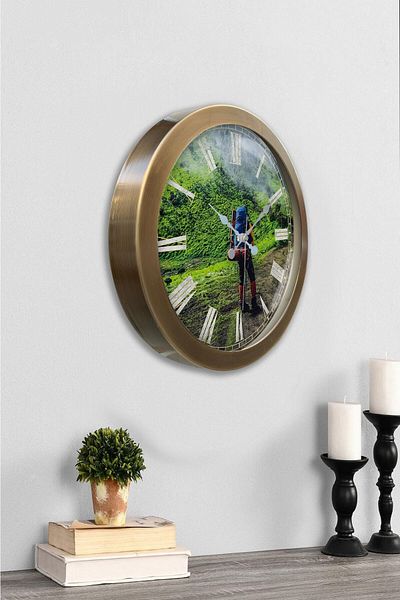 Kasva Concept Gift 36 cm Antique Metal Nature Wall Clock
