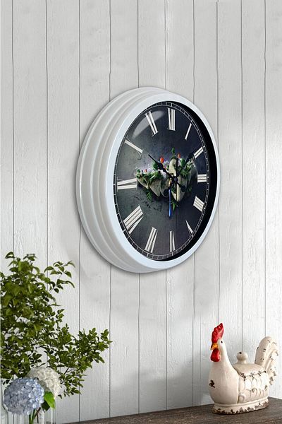 Kasva Concept Gift 40 cm White Metal Natural Wall Clock