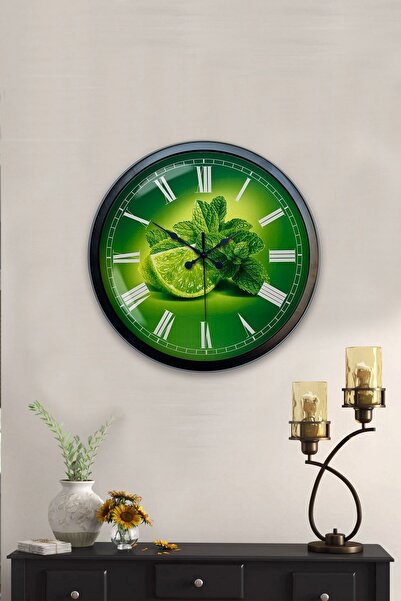 Kasva Concept ساعة حائط معدنية باللون الأسود مقاس 40 سم