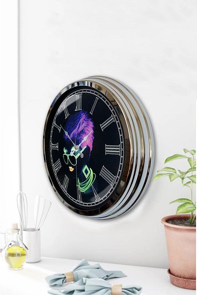 Kasva Concept Gift 40 cm Chrome Metal Disco Wall Clock
