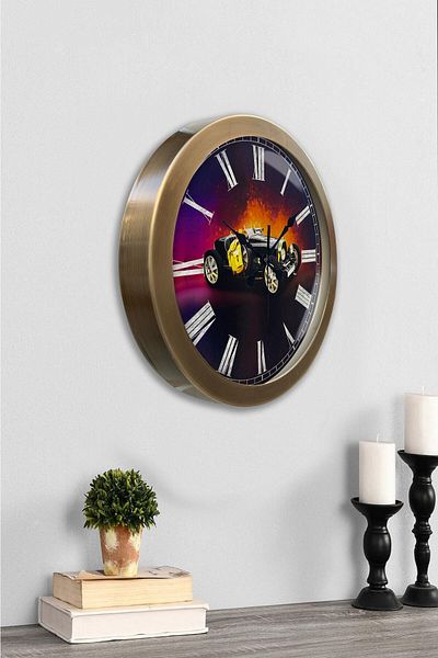 Kasva Concept Gift 36 cm Antique Metal Car Wall Clock