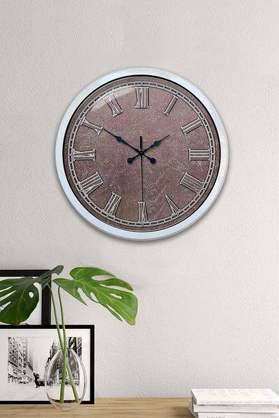 Kasva Concept Gift 40 cm White Metal Classy Wall Clock