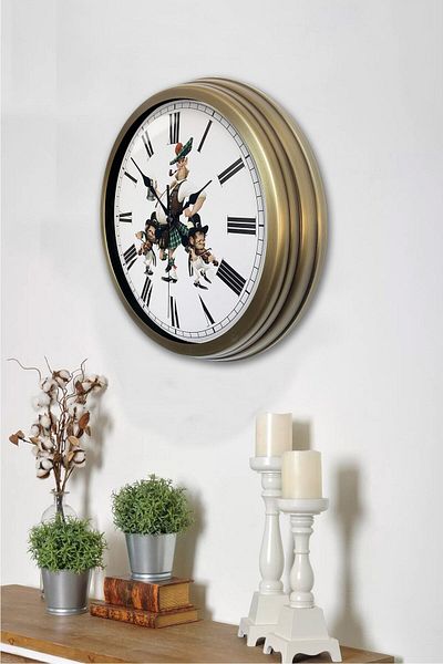Kasva Concept 40 cm Tumbled Metal Cartoon Wall Clock