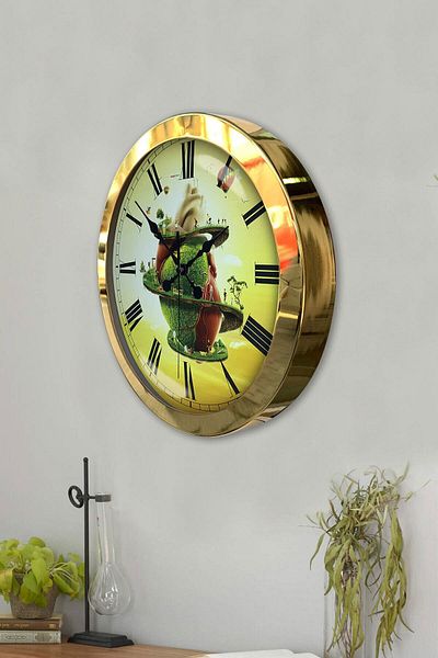 Kasva Concept Gift 36 cm Gold Metal Natural Wall Clock