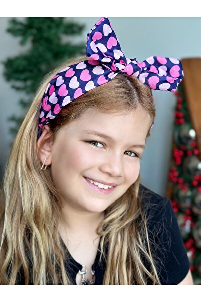 Queen Nelly تاج من الساتان بفيونكة واسعة منقوشة على شكل قلب وردي - تاج نسائي ...