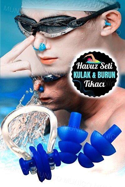Munico Sporculara Yüzmek Kulak Tıkaçları Uyku Kulaklık Dalış Sörf Burun Klips...