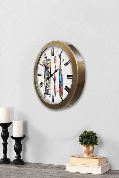 Kasva Concept 36 cm Antique Metal Toothbrush Wall Clock