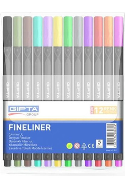 Gıpta GIPTA FINELINER 0,4 MM 12 RENK PVC KUTU BİLİSTER K602[sub_name]