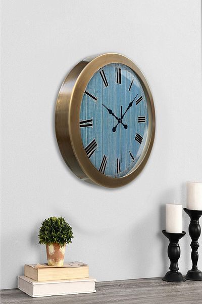 Kasva Concept 36 cm Tumbled Metal Milano 2 Wall Clock