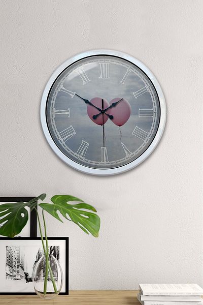 Kasva Concept Gift 40 cm White Metal Love Wall Clock
