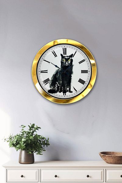 Kasva Concept Gift 36 cm Gold Metal Figure Wall Clock
