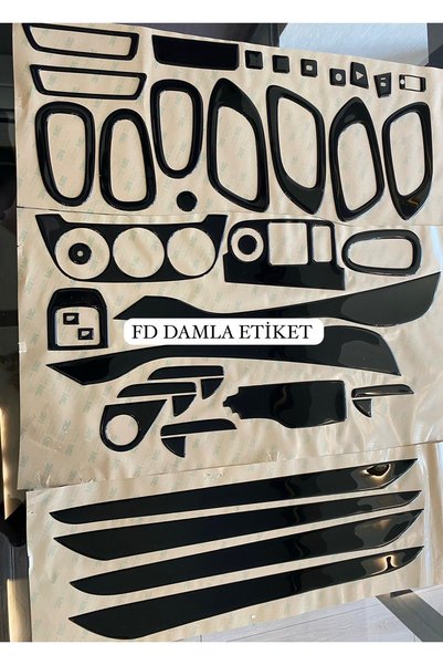 FD Damla Etiket البيانو黒 اللون CitroenC-Elysee Peugeot 301 مجموعة تزيين الصدر...