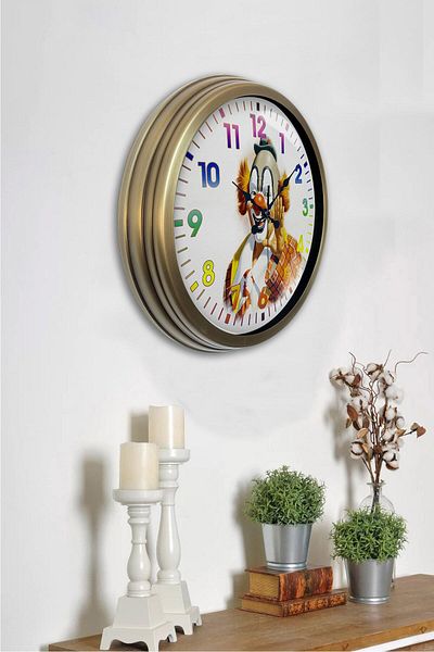 Kasva Concept Gift 40 cm Antique Metal Clown Wall Clock