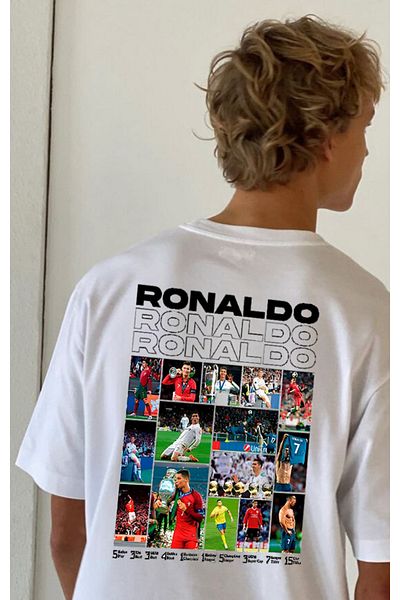 Touz Moda Tricou cu imprimeu Ronaldo alb