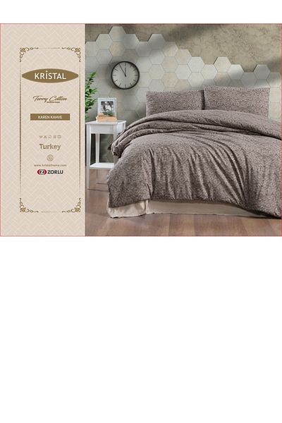 Taç Комплект двоен плик за завивка Crown Crystal Terry Cotton, Карън Браун