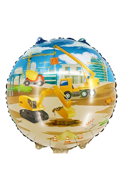 turkuaz parti 18" 45cm Construction Truck Themed Foil Balloon