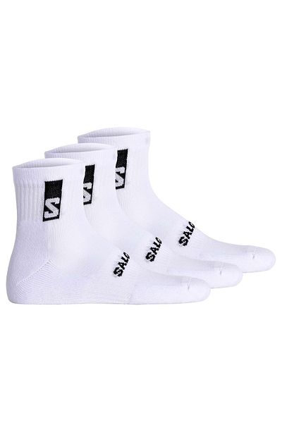 Salomon Packung mit 3 Unisex-Quartersocken – lässige Knöchel, Frottee, Stütz-Zone, Logo