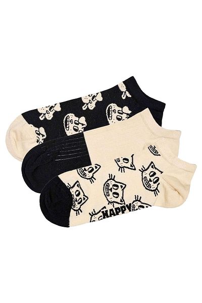 Happy Socks Unisex-Sneakersocken, 3er-Pack – Low-Top-Socken, Muster, Farbmix