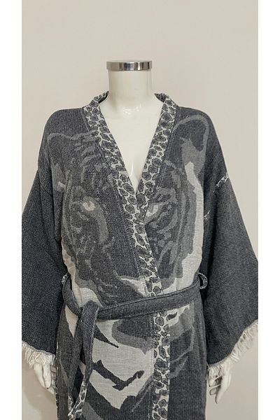 ŞIK STİL Natural Cotton Kimono Caftan Bathrobe -917