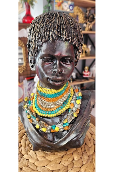 MASALFABRİKASI Zenci Kadın Büst Heykeli