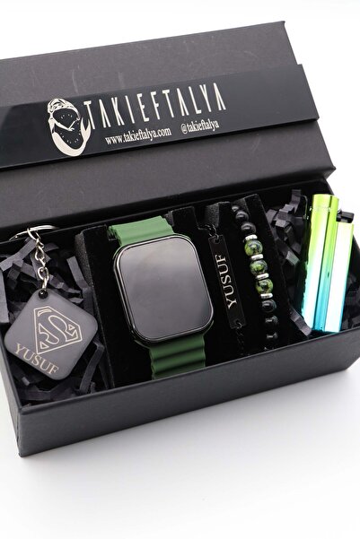 nw northwatch Haki Dokunmatik Dijital Saat, Çakmak ve Kişiye Özel Aksesuar Seti