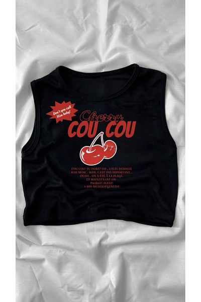 Gofeel Harajuku Cou Cou Detail Tech Crop Tank