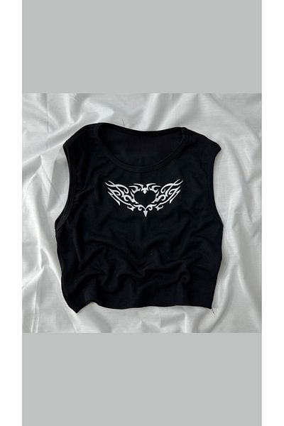 Gofeel Harajuku Heart Detail Crop Tank