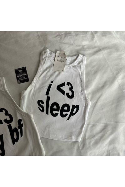 Gofeel Harajuku I Sleep Detail Aesthetic Crop