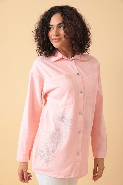 Asist Oversize Women's Shirt - Lettering Stone Print - 0243