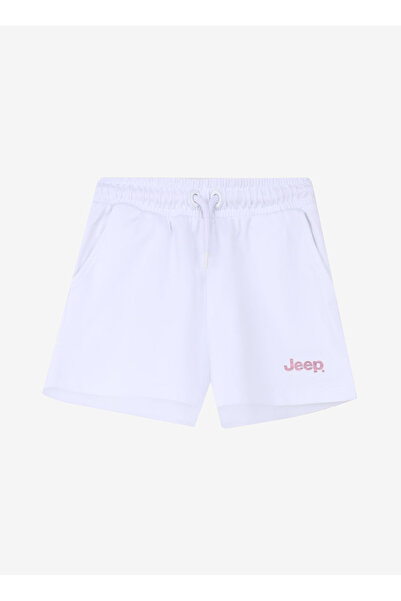 Jeep Ekru Kız Çocuk Relaxed Baskılı Şort C4SG-SHT7033