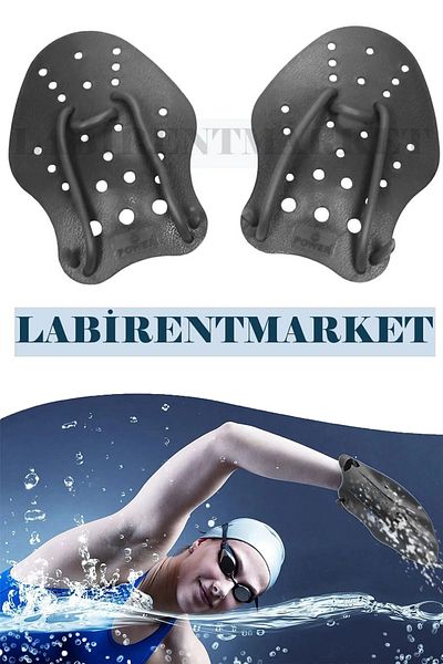 TRENDZONE 4 Colors Black Swimming Hand Flippers - Adjustable Swimming Helper With Carry Bag For Sea And Pool