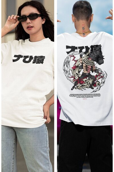 Fuddy Moda Oversize One Piece Katakuri Back Printed T-shirt, Unisex Anime Printed T-shirt