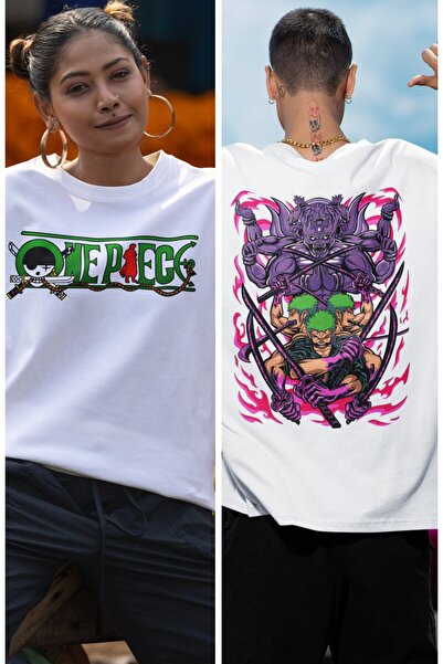 Fuddy Moda Оверсайз одноколірний футболка V2 Roronoa Zoro з принтом на спині,...