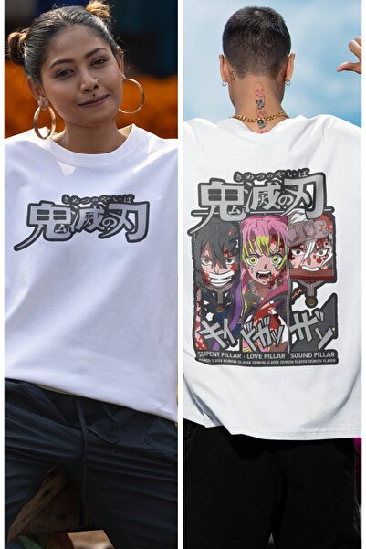 Fuddy Moda Демон Слейер Хашіра's Unisex Oversize футболка з принтом на спині