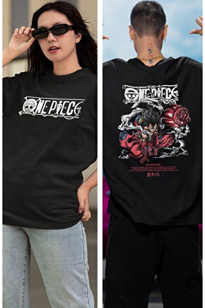 Fuddy Moda Oversize One Piece Luffy Snakeman Back Printed T-shirt, Unisex Ani...