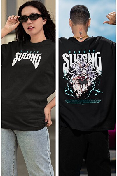 Fuddy Moda Оверсайз одноколірна футболка з принтом на спині, унісекс футболка...